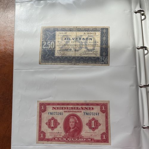 Folder with A Selection of Notes and Banknotes From Different Countries Used — image 4