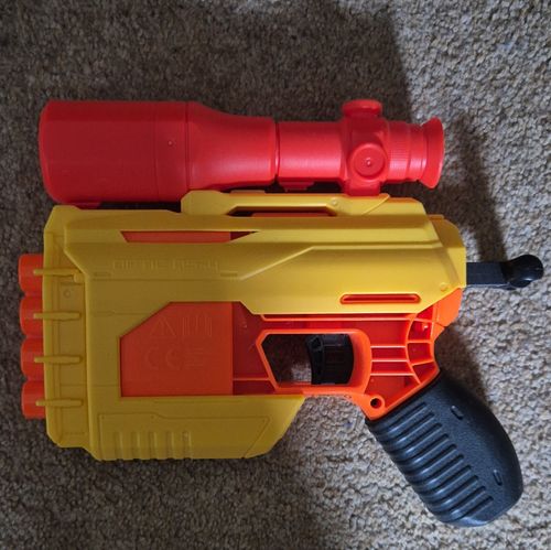 NERF Alpha Strike Optic QS-4 Soft Dart Blaster Yellow/Orange with Red Scope — image 2