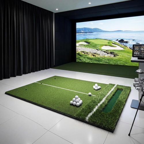 Golf Hitting Mat 5x4 ft with Ball Tray Dual Turf Swing Driving Training Practice — image 8