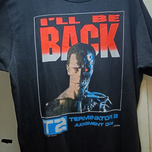 Original 1991 Terminator 2 T2 Vintage T‑Shirt – Carolco Copyright Single Stitch — image 13