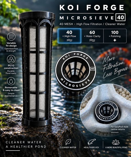 Koi Pond Filter Sieve MicroSieve 40 for Evolution Aqua EazyPod Stainless Mesh — image 1