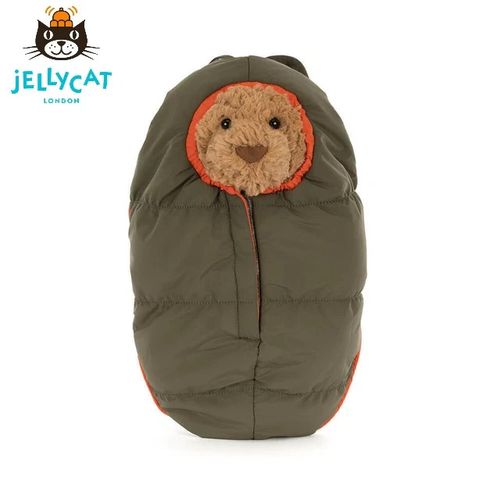 Jellycat Bartholomew Bear Hiking Outfit Plush Removable Sleeping Bag Tags + Bag — image 5