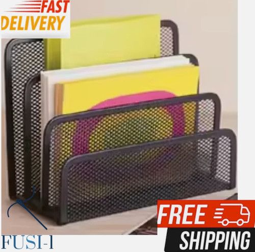 Mesh Letter Paper File Storage Rack Holder Tray Organiser Desktop office Black