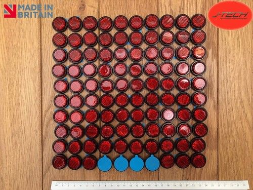 100 X Number Plate Reflectors. Adhesive, MOT .  Motorcycle. Bike. Motorbike. 