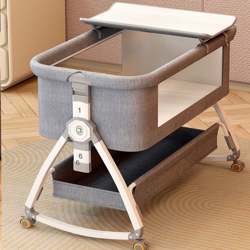 3-in-1 Baby Bedside Crib Sleeper Bassinet Safe Co-Sleeping Storage Adjustable — image 6