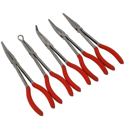 Neilsen 5pc Extra Long Reach Bent Straight Pliers Plier Soft Grip Handle Set 11" — image 3