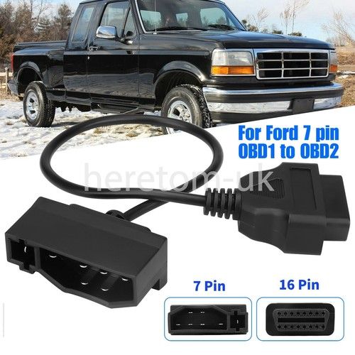 For FORD EFI 7 Pin Male OBD1 to OBD2 OBDII 16 Pin Diagnostic Adapter New Cable