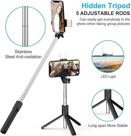 170CM Bluetooth Selfie Tripod Telescopic Stick Remote Extendable WITH FREE GIFT — image 4