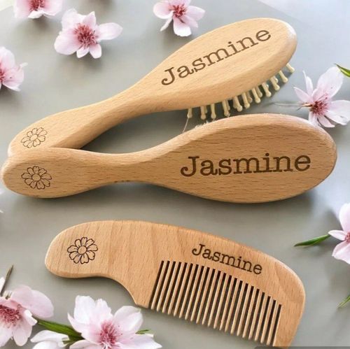Personalised Baby Hair Brush Set Baby's First Brush Set Newborn Christening Gift — image 12