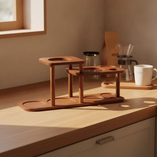 Coffee Machine Storage Stand Wooden Coffee Machine Stand Rustic for Baristas — image 2