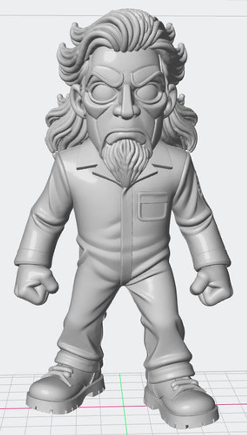 Slipknot Chibi figure - Jim - 3d Printed - 6 inch/16 cm Tall - Unpainted