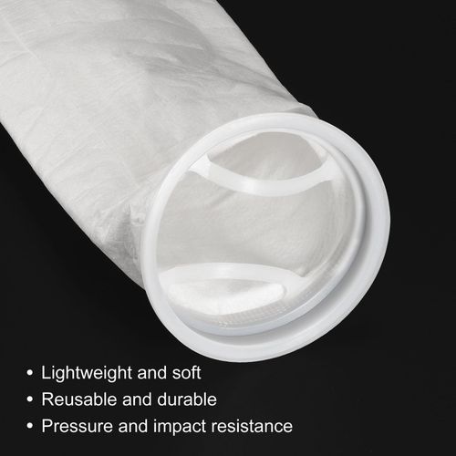 2pcs 6'' Ring Filter Socks, 1 Micron Mesh Bags Pool Skimmer Basket, White — image 4