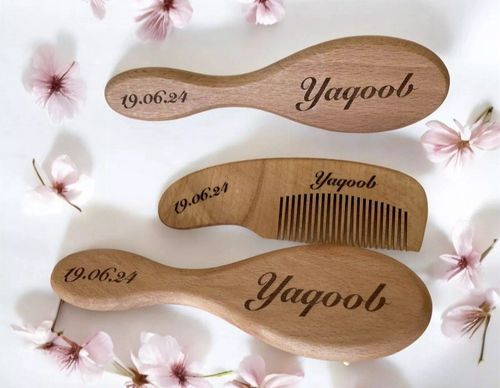 Personalised Baby Hair Brush Set Baby's First Brush Set Newborn Christening Gift — image 11