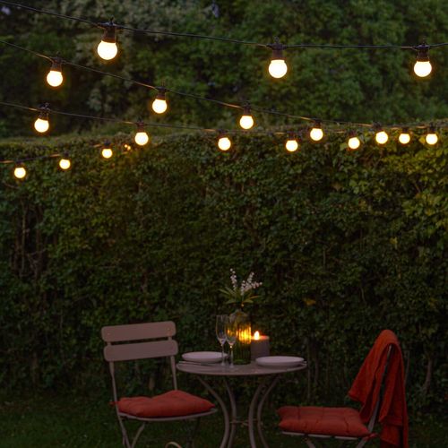 ConnectGo® Connectable Outdoor LED Festoon Frosted Plug In Wire String Lights — image 2