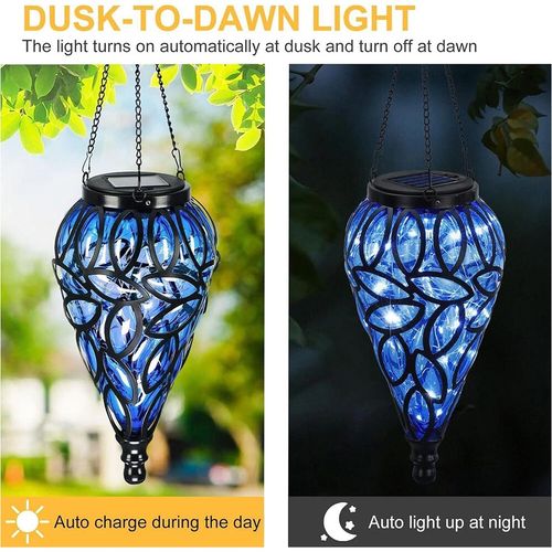 Outdoor Garden Solar Powered LED Light Lantern Hanging Yard Decoration Lamp — image 8
