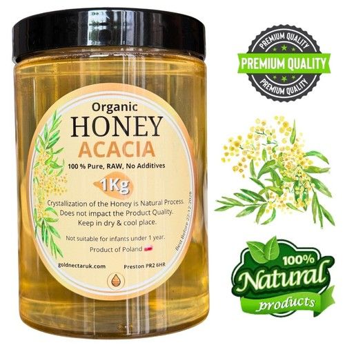1kg ACACIA HONEY 100% NATURAL PURE RAW ORGANIC LIQUID (NEW HARVEST) UNPROCESSED 