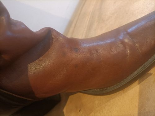 Tall Leather Brown Buckle Knee Block Heel Boots UK7/8 41 cowboy slouch worn once — image 17