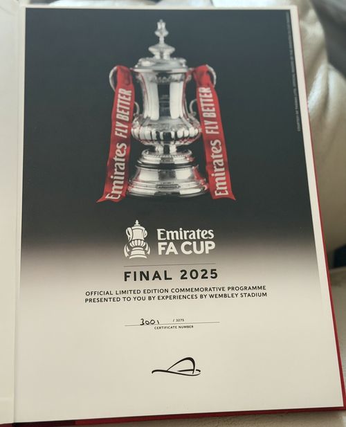 2025 FA Cup Final Hardback Programme VIP Ltd Edition Crystal Palace vs Man City — image 2