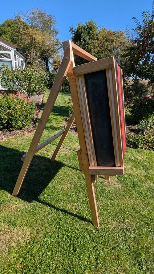 Wooden A-Frame Archery Target Boss Stand with Red/Black Foam Boss Panel — image 6
