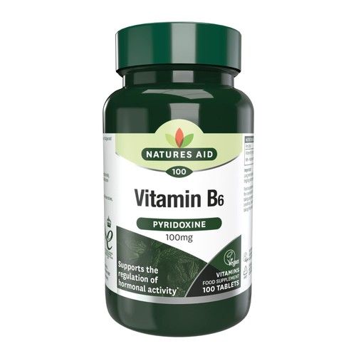 Natures Aid Vitamin B6 100mg Supplement – 100 Tablets 100 count (Pack of 1)