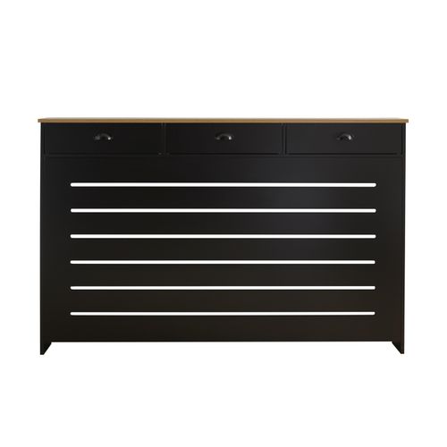 Black Radiator Cover - Large with Three Drawers 1500mm MDF Rectangular — image 4
