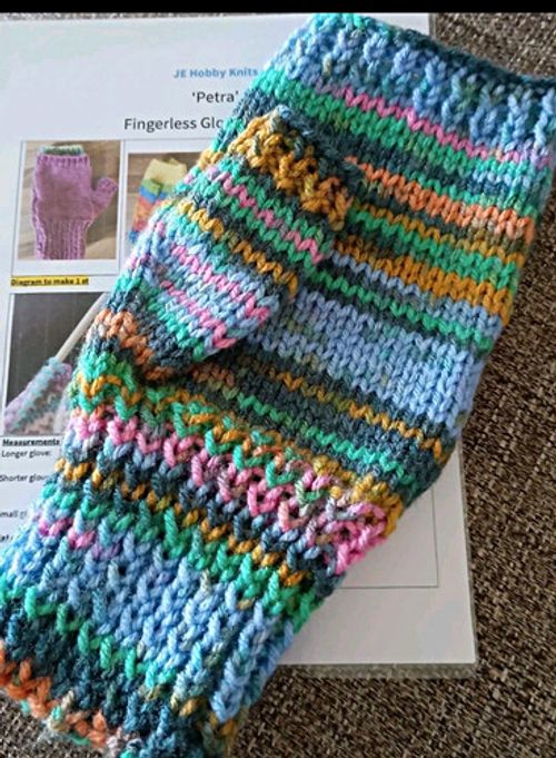 Fingerless Gloves Knitting Pattern DK. A5 Laminated Copy