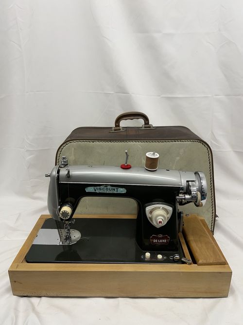 Vintage Viscount Vimatic Precision De Luxe Sewing Machine Case Retro Working — image 5