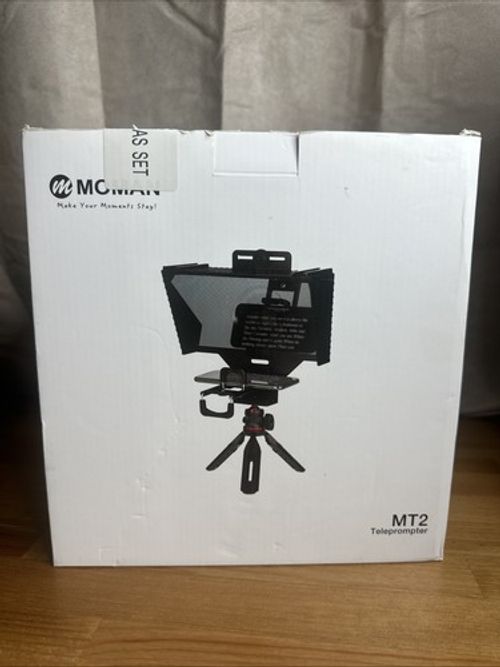 Moman MT2 Teleprompter Kit 10” Beam Splitter Glass Tripod Remote Control New