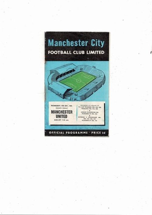 1956 Manchester City v Manchester United Charity Shield Football Programme
