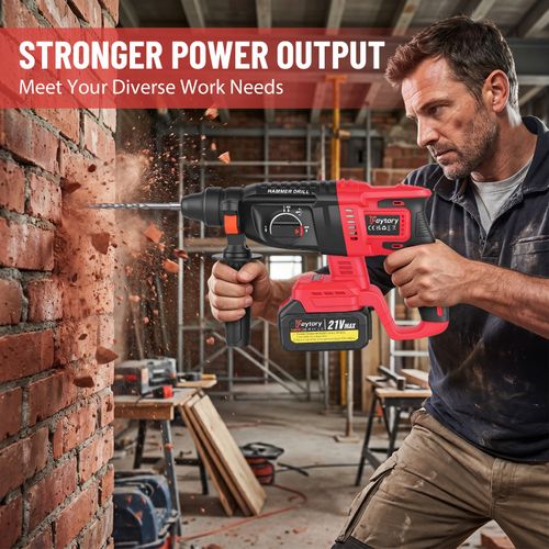 5000W ELECTRIC HAMMER DRILL SDS PLUS DEMOLITION BREAKER + CHISEL SET + Case — image 9