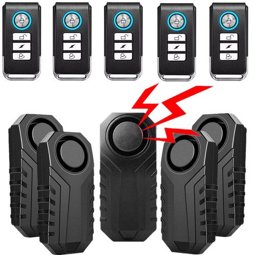 Loud 113dB Wireless Bike Alarm Remotes Anti-Theft Vibration Motorcycle Security