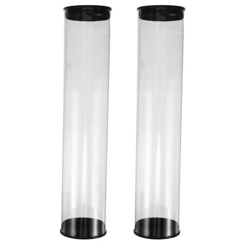 2Pcs Clear Plastic Golf Ball Tubes Durable PVC Storage Cases with Lids for Golf