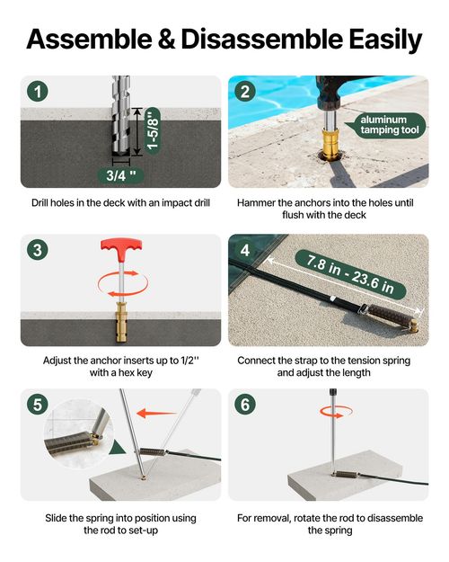 16X32 FT Winter Debris Cover Swimming Pool Cover W/ Tension Spring Fixing — image 6