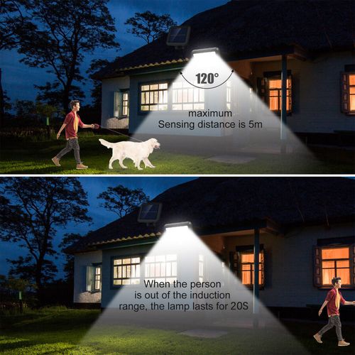 Solar Power LED PIR Motion Sensor Wall Light Security Outdoor Garden Flood Lamp — image 6