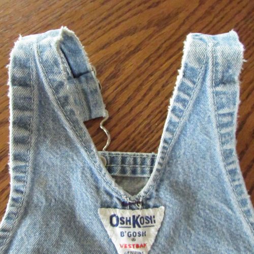 Vintage Baby OshKosh B'Gosh Vestbak Genuine Denim Overalls USA Union Made 6-9 Mo — image 7
