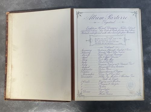 Victorian Leather Bound Photo Album Full of Period Photographs Memoriam Cards — image 4