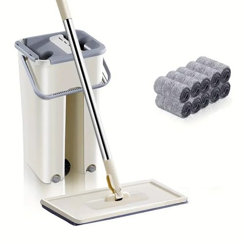 10 PacK 360° Flat Mop and Bucket Set Mop Dry Squeeze & Multi-Functional Wash — image 2