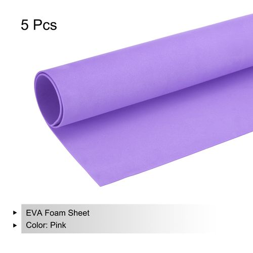5Pcs EVA Foam Sheets Light Purple 35.4x19.7 inch 2mm Thick Crafts Foam Sheets — image 3