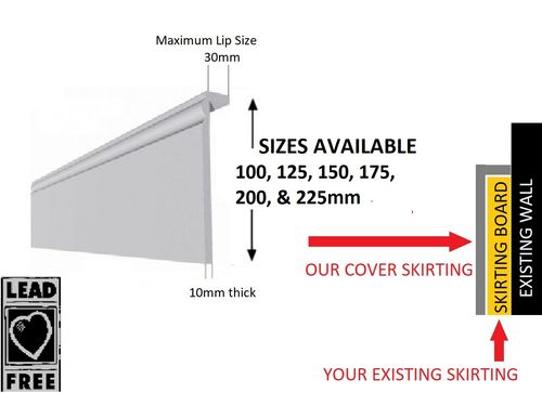 Plastic Skirting Board ( Cover Over ) Torus Edge White  — image 2