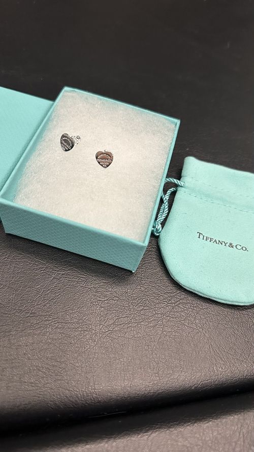 Tiffany & Co, Heart Tag Stud Earrings in Silver, Mini — image 2