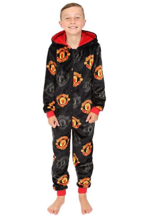 Manchester United Football Club Boys Fleece Sleepsuit Kids All in One — image 1