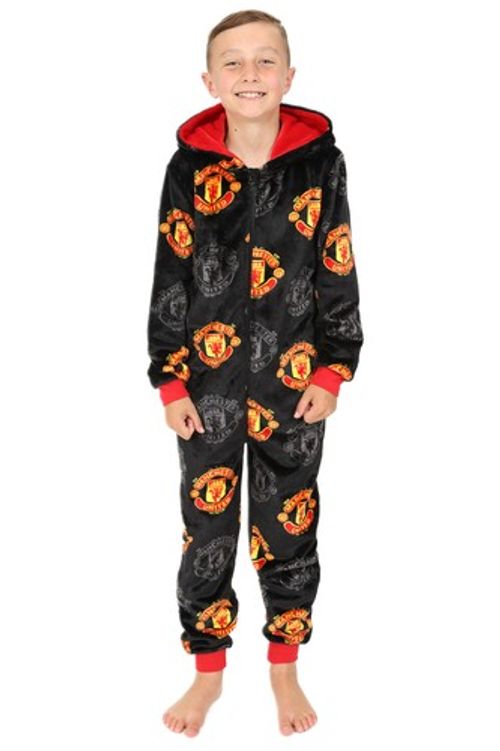 Manchester United Football Club Boys Fleece Sleepsuit Kids All in One