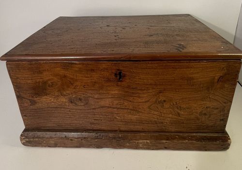 Antique Wooden Elm Storage Chest  — image 2