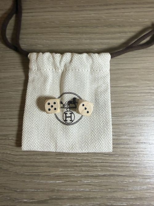 Hermes Wooden Dice with Pouch - Game Accessory — image 3