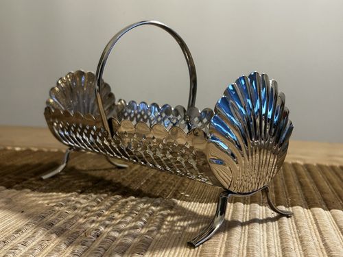 Vintage 1970 Silver Plated Filigree Art Deco Type Cracker Biscuit Trough VGC Box — image 13