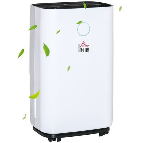16L Day Portable Dehumidifier for Home with LED Screen Sleep Mode 24H White