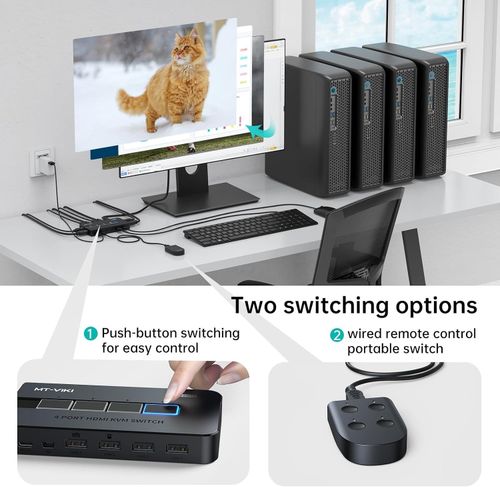 🖥️⌨️ MT-VIKI 4 Port HDMI KVM Switch 4K@30Hz USB Desktop Selector Cables — image 5
