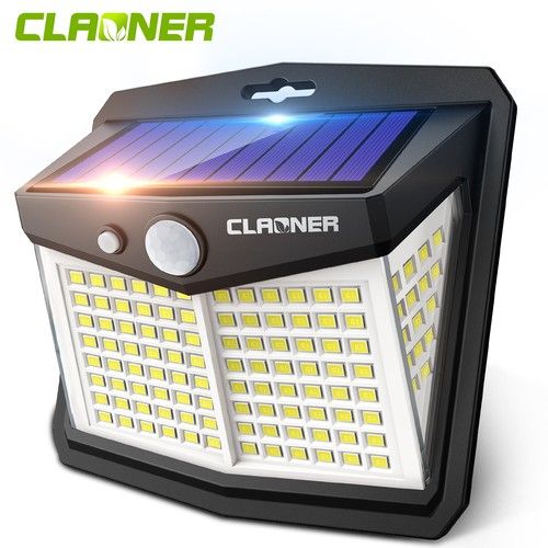128 LED Solar Powered PIR Motion Sensor Wall Lights Outdoor Garden Security Lamp