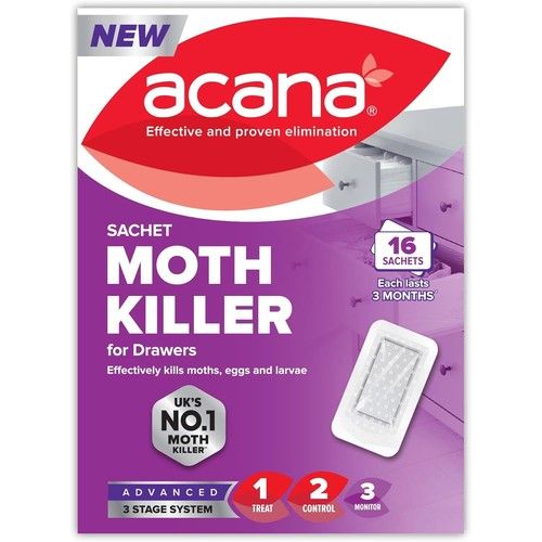 Acana Moth Killer & Freshener Sachets 16 Sachets Lavender Fabric Protection