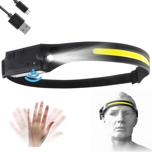 2x LED Super Bright Head Torch Powerful COB HeadLamp USB Rechargeable Waterproof